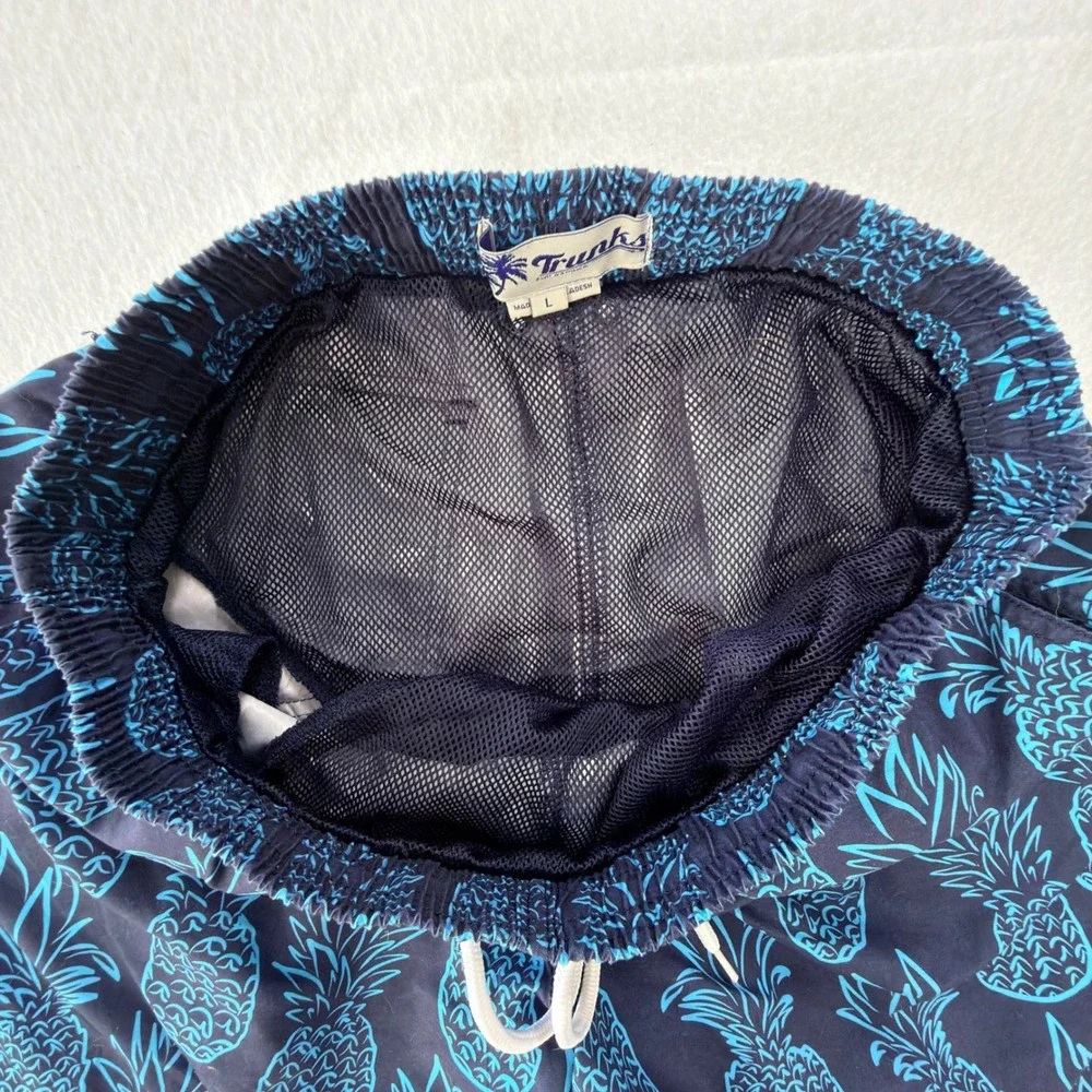 Trunks Surf & Swim Co Mens Navy Blue Pineapple Swim Trunks Size L 6